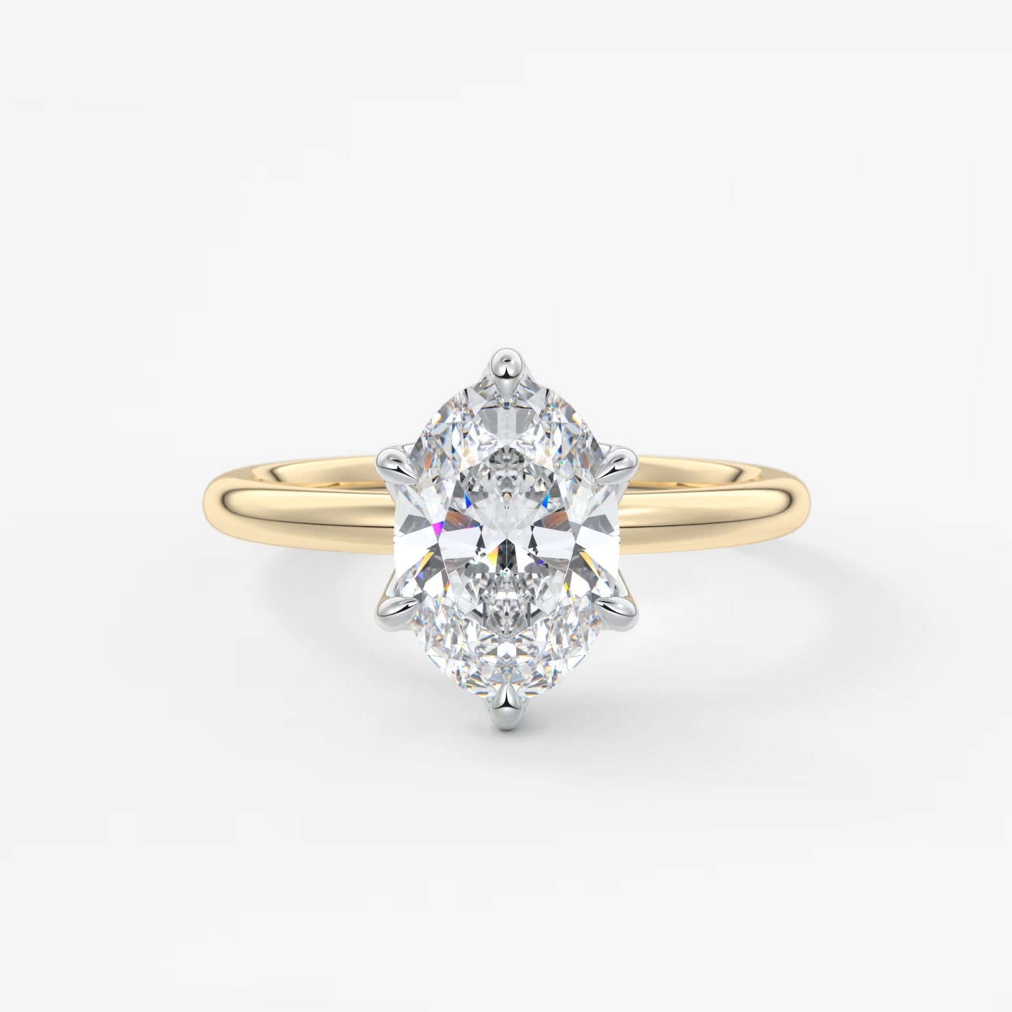 Celestia deluxe – two-tone oval engagement ring