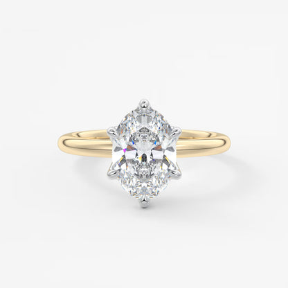 Celestia deluxe – two-tone oval engagement ring