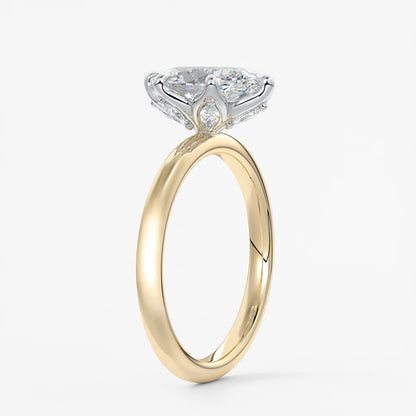 Celestia deluxe – two-tone oval engagement ring