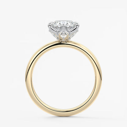 Celestia deluxe – two-tone oval engagement ring