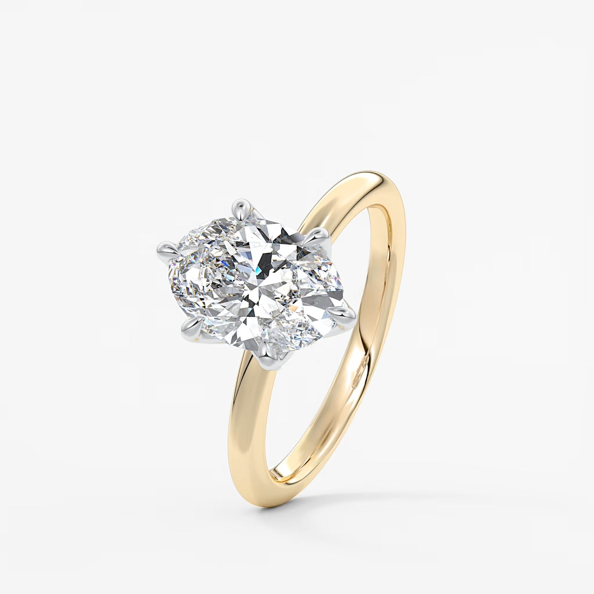 Celestia deluxe – two-tone oval engagement ring