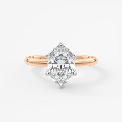 Celestia deluxe – two-tone oval engagement ring