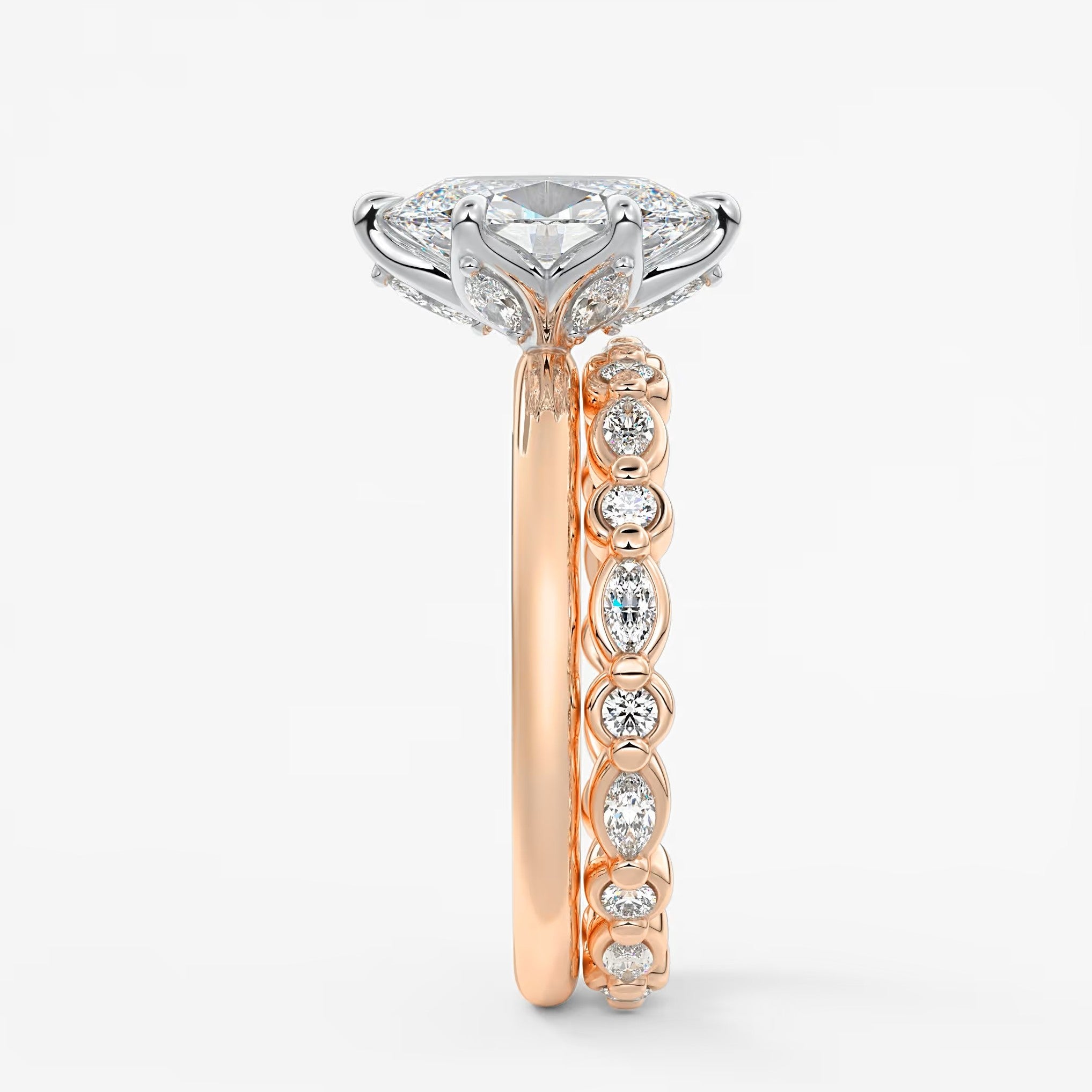 Celestia deluxe – two-tone oval engagement ring