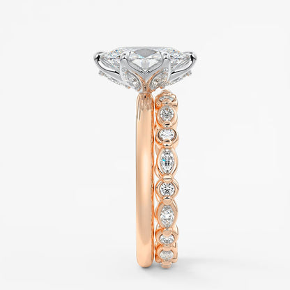 Celestia deluxe – two-tone oval engagement ring