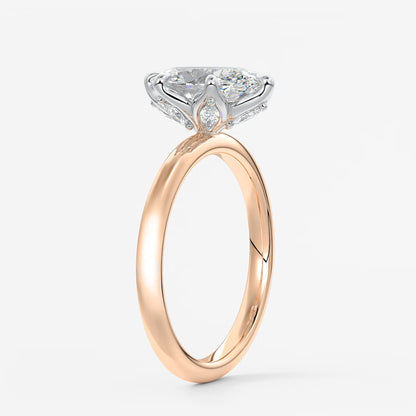 Celestia deluxe – two-tone oval engagement ring