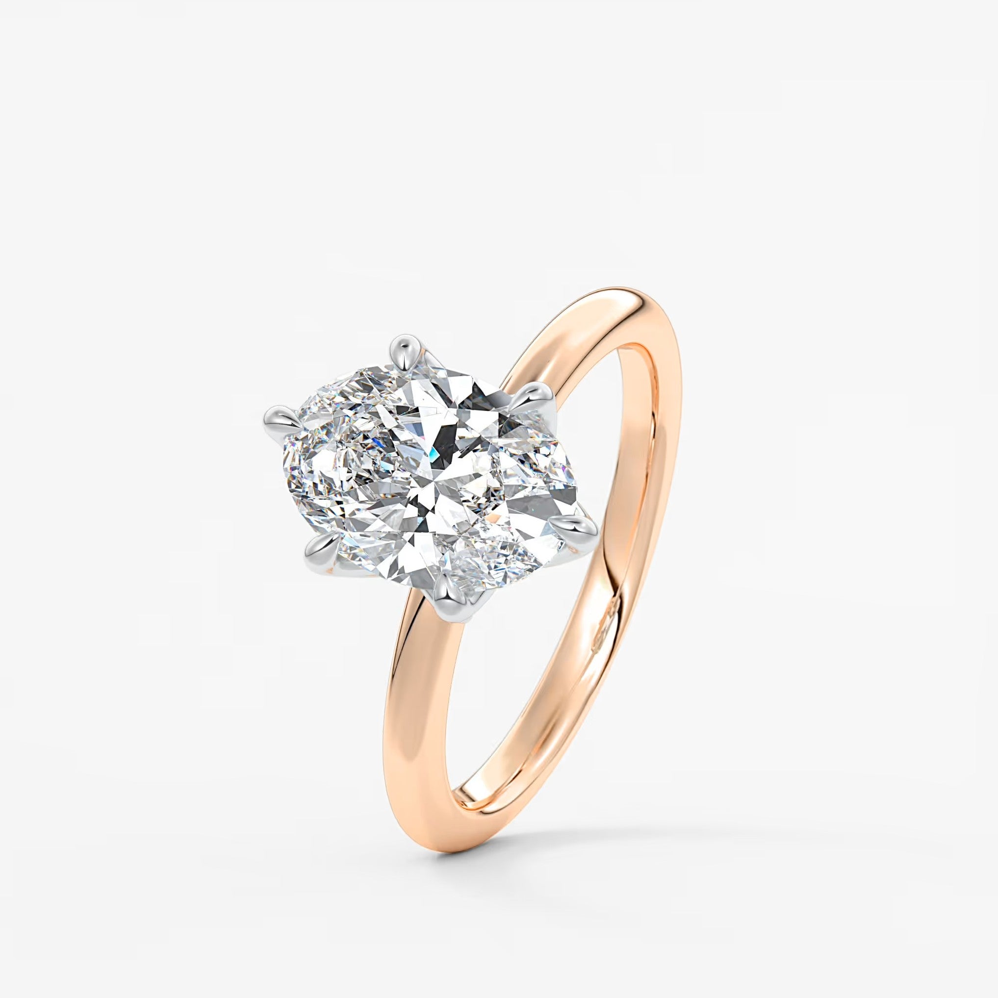 Celestia deluxe – two-tone oval engagement ring