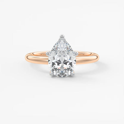 Celestia deluxe – two-tone pear engagement ring