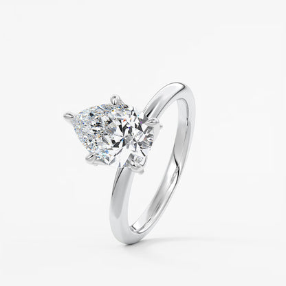 Celestia deluxe – two-tone pear engagement ring
