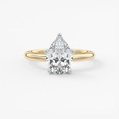 Celestia deluxe – two-tone pear engagement ring