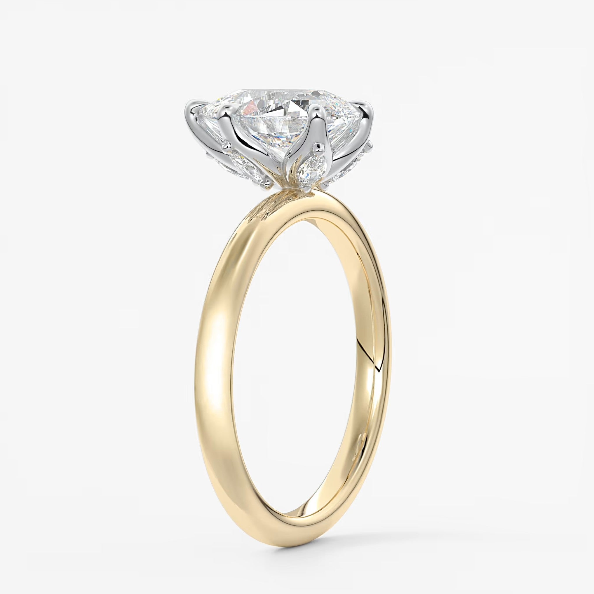 Celestia deluxe – two-tone pear engagement ring