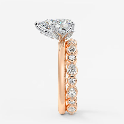Celestia deluxe – two-tone pear engagement ring