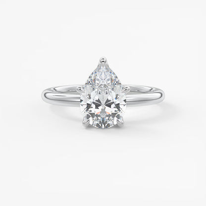 Celestia deluxe – two-tone pear engagement ring