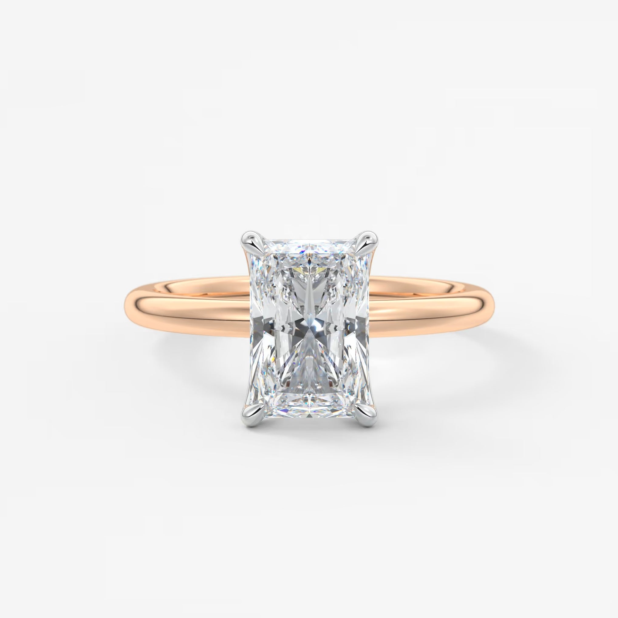 Celestia deluxe – two-tone radiant engagement ring