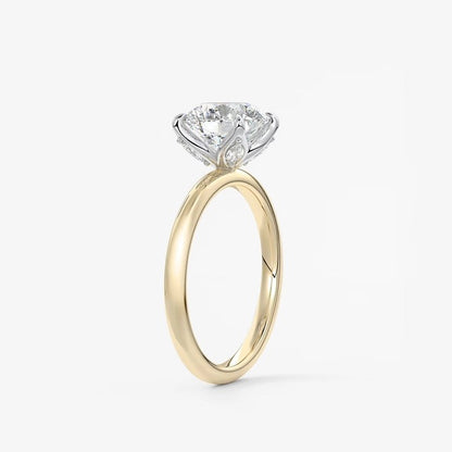 Celestia deluxe – two-tone round brilliant engagement ring
