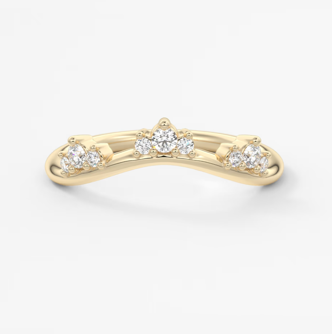Celina Curved Diamond Wedding Band