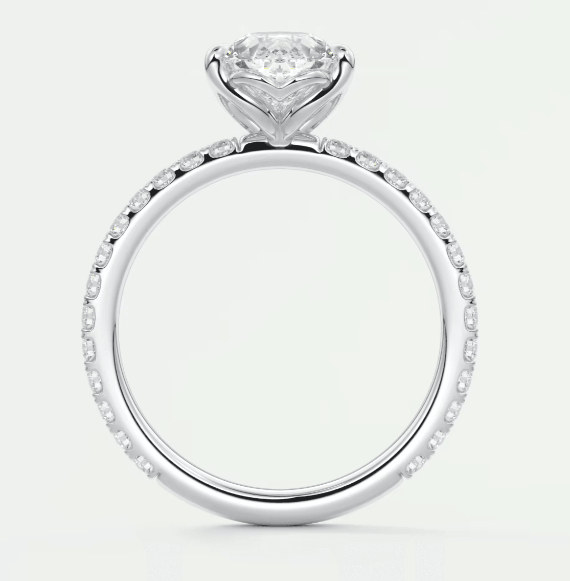 Elara Pear Pavé Engagement Ring – Lab Diamond or Moissanite