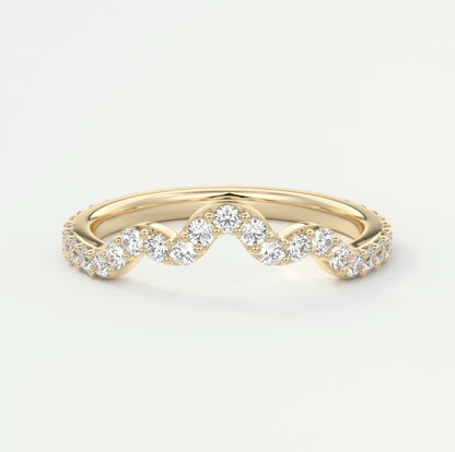 Elara Scalloped Wedding Band – Lab-Grown or Natural Diamonds