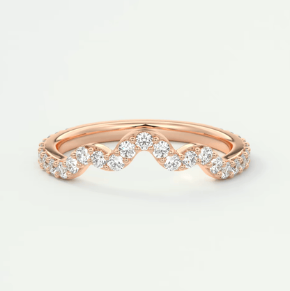 Elara Scalloped Wedding Band – Lab-Grown or Natural Diamonds