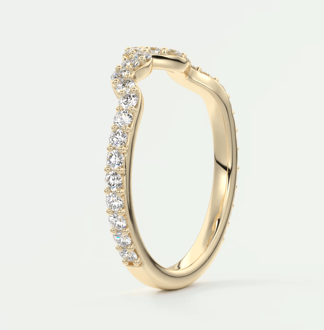 Elara Scalloped Wedding Band – Lab-Grown or Natural Diamonds