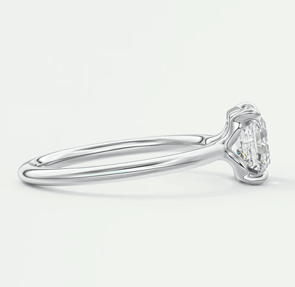 Elysian Asscher Solitaire Ring – Timeless Elegance with Lab Diamond or Moissanite