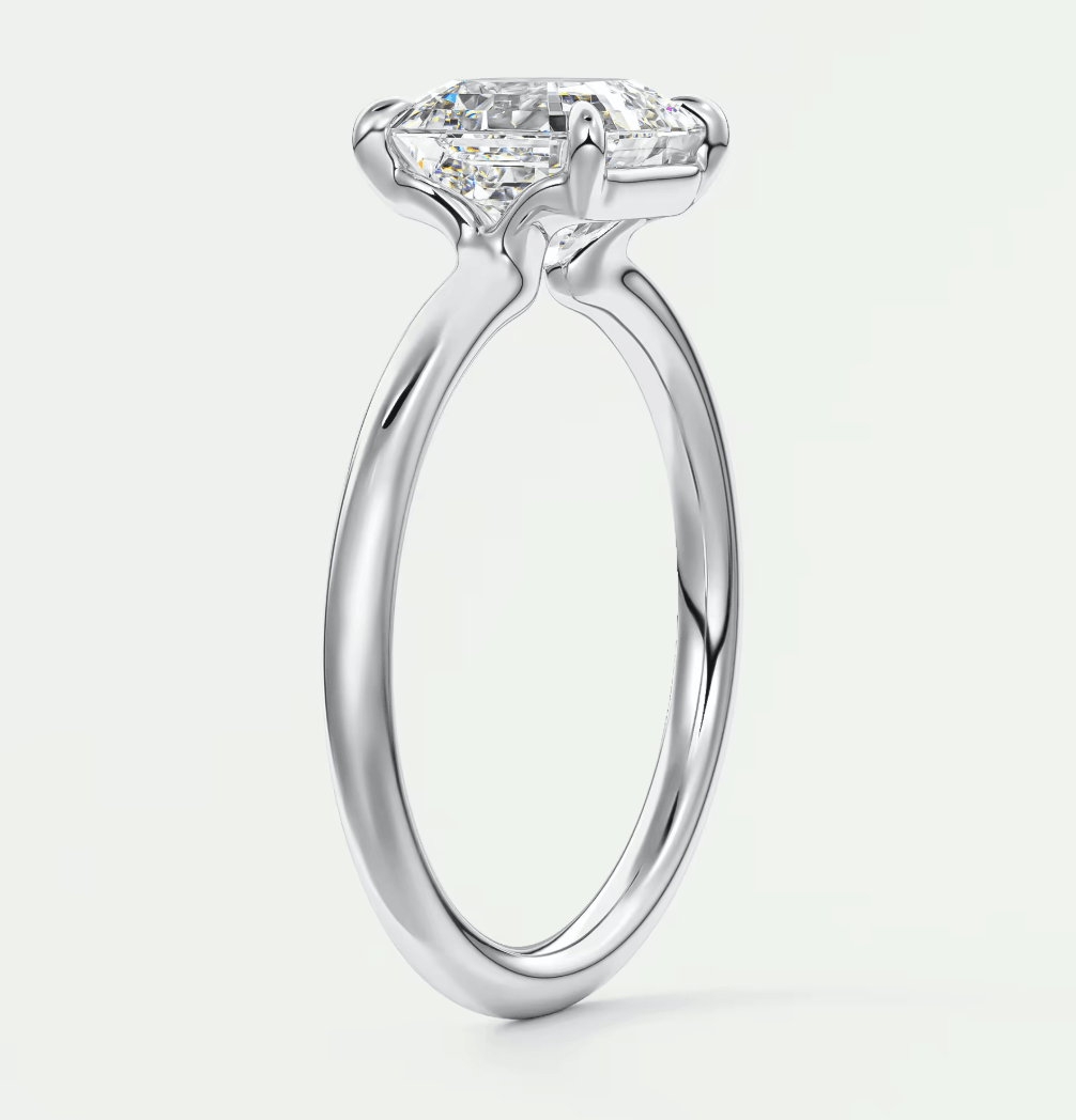 Elysian Asscher Solitaire Ring – Timeless Elegance with Lab Diamond or Moissanite