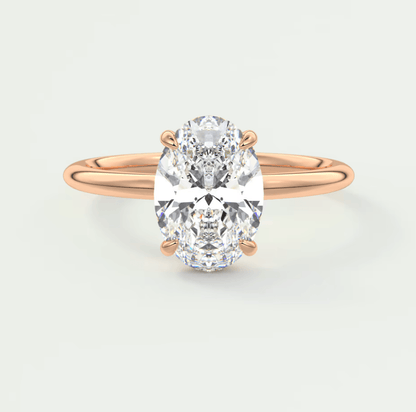 Elysian Oval Solitaire Ring – Timeless Elegance with Lab Diamond or Moissanite