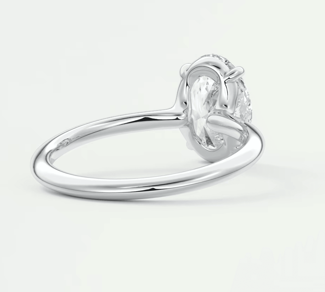 Elysian Oval Solitaire Ring – Timeless Elegance with Lab Diamond or Moissanite