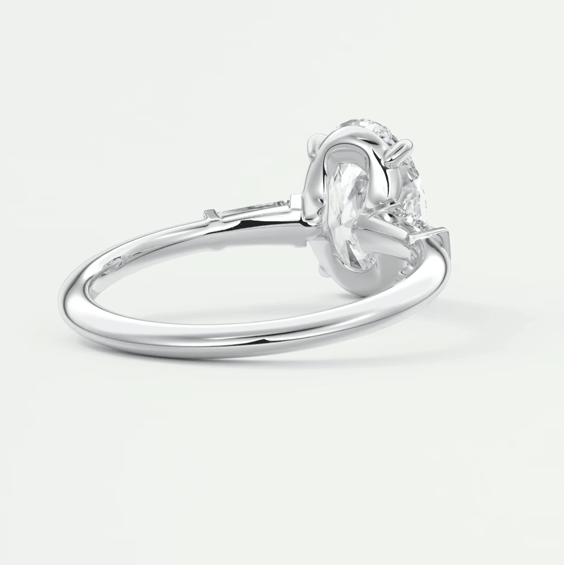 Elysian Oval Three-Stone Engagement Ring – Lab Diamond or Moissanite