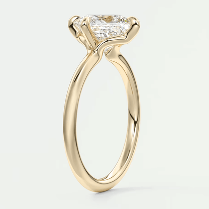 Elysian Princess Solitaire Ring – Timeless Elegance with Lab Diamond or Moissanite