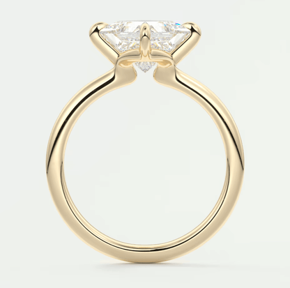 Elysian Princess Solitaire Ring – Timeless Elegance with Lab Diamond or Moissanite