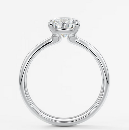 Elysian Tapered Pear Solitaire Ring – Lab Diamond or Moissanite