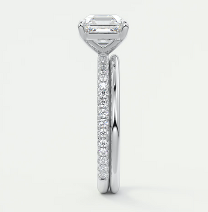 Isolde Asscher Pavé Solitaire Ring