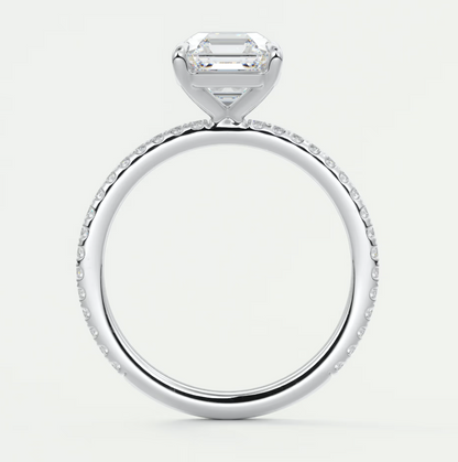 Isolde Asscher Pavé Solitaire Ring