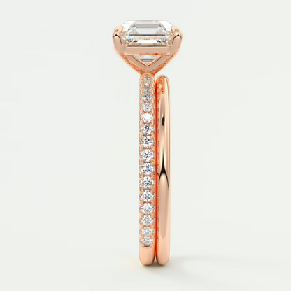 Isolde Asscher Pavé Solitaire Ring