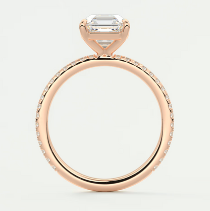 Isolde Asscher Pavé Solitaire Ring