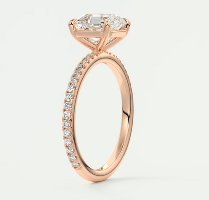 Isolde Asscher Pavé Solitaire Ring