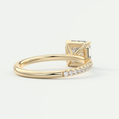 Isolde Asscher Pavé Solitaire Ring