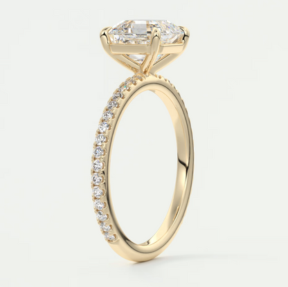 Isolde Asscher Pavé Solitaire Ring