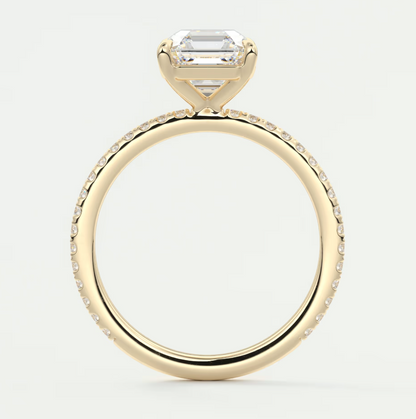 Isolde Asscher Pavé Solitaire Ring
