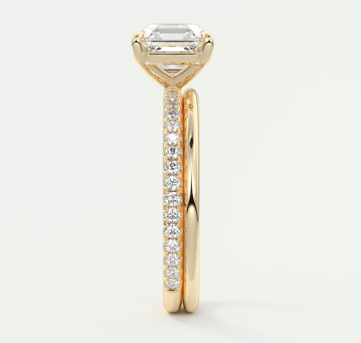 Isolde Asscher Pavé Solitaire Ring