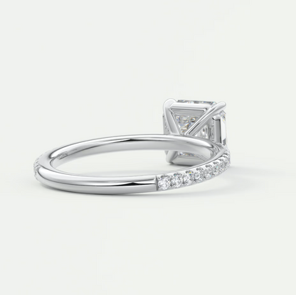 Isolde Asscher Pavé Solitaire Ring