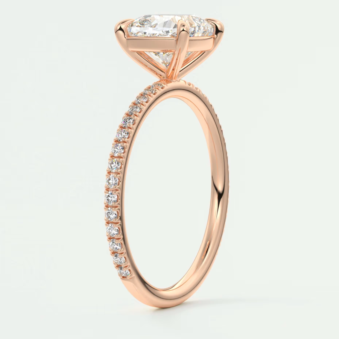 Isolde Cushion Pavé Solitaire Ring