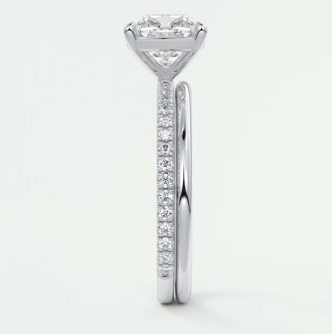 Isolde Cushion Pavé Solitaire Ring