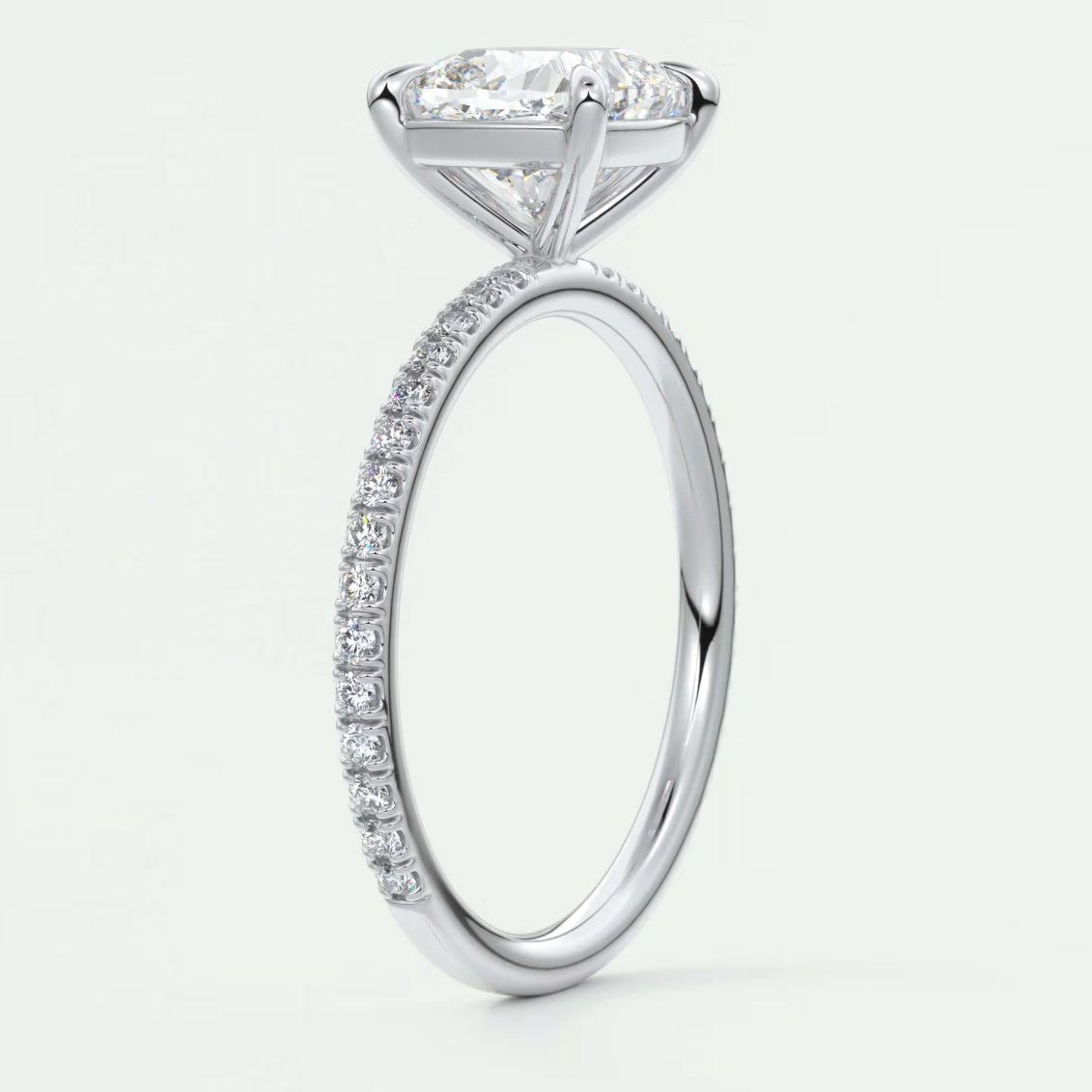 Isolde Cushion Pavé Solitaire Ring