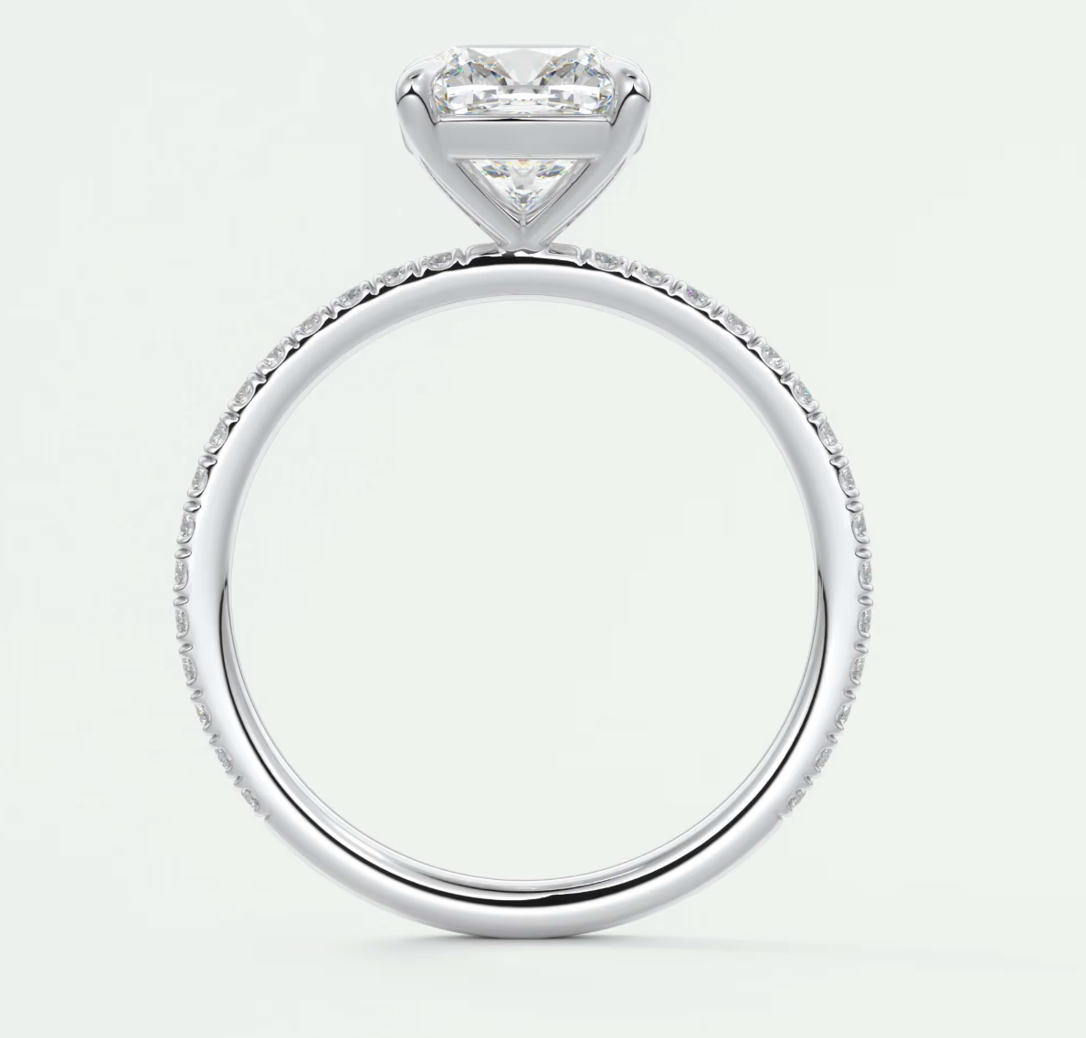 Isolde Cushion Pavé Solitaire Ring