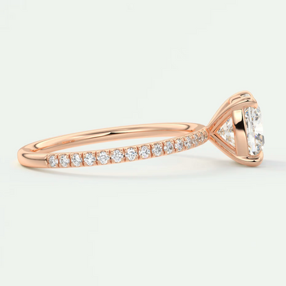 Isolde Cushion Pavé Solitaire Ring