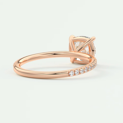 Isolde Cushion Pavé Solitaire Ring