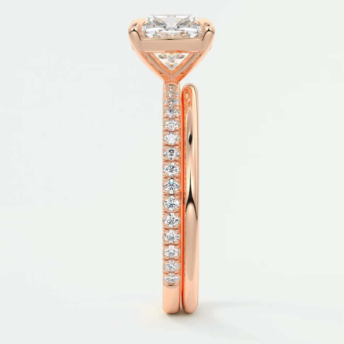 Isolde Cushion Pavé Solitaire Ring
