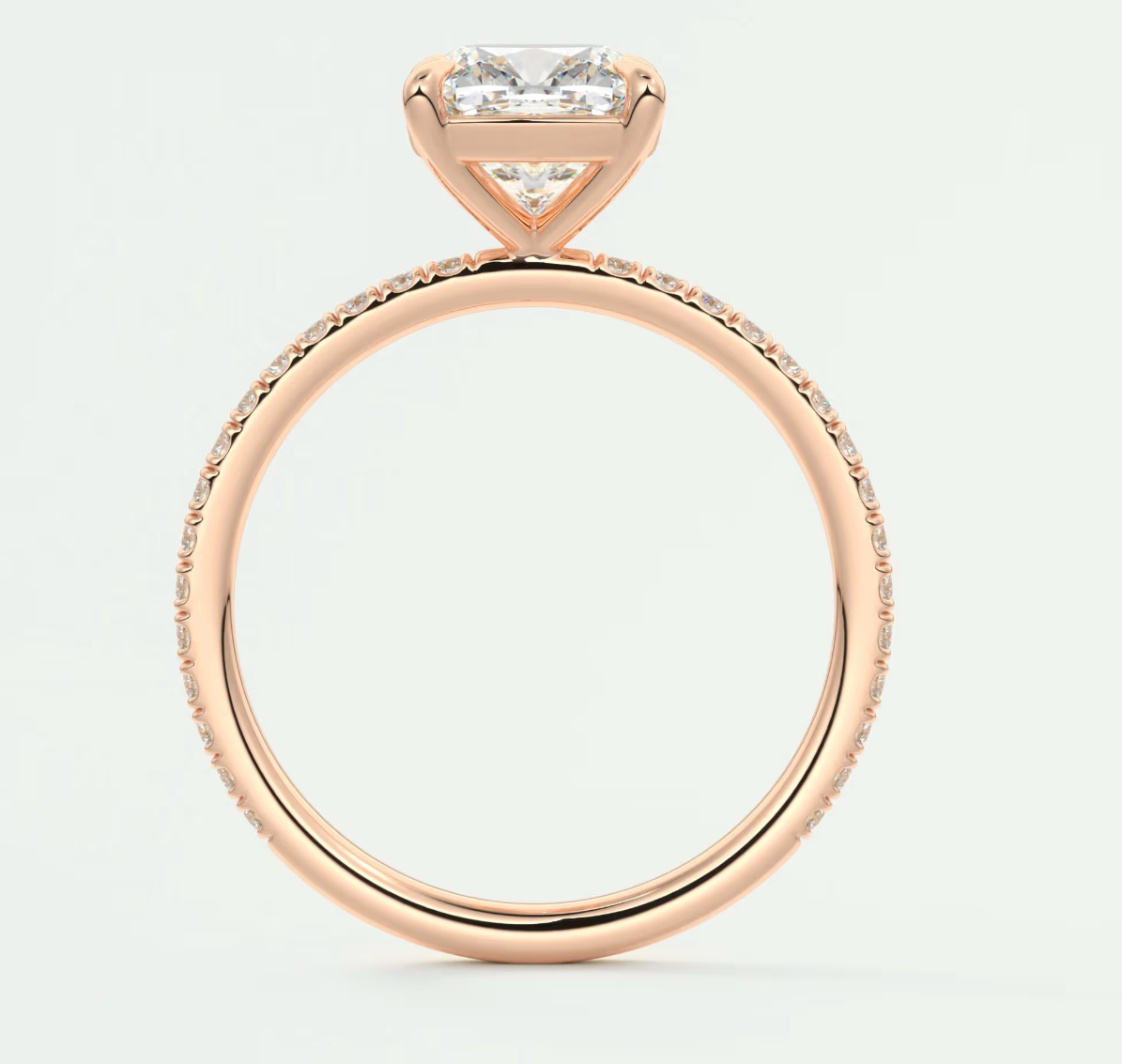 Isolde Cushion Pavé Solitaire Ring