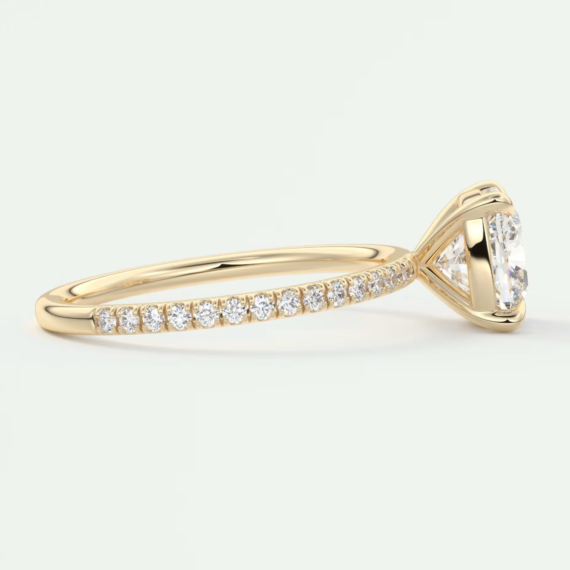 Isolde Cushion Pavé Solitaire Ring
